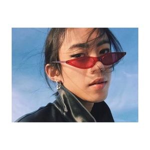 Red Cat Eye Small Frame Sunglasses